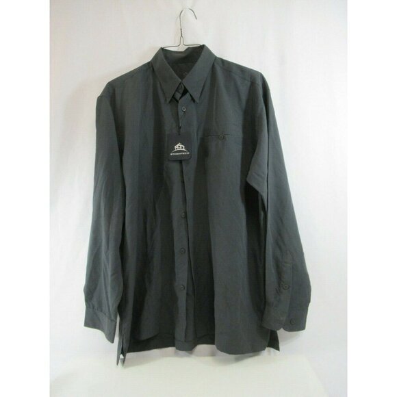 Stormtech Shirt Button Down Long Sleeve Large Cinder Grey New NWT Casual Mens - Picture 2 of 12
